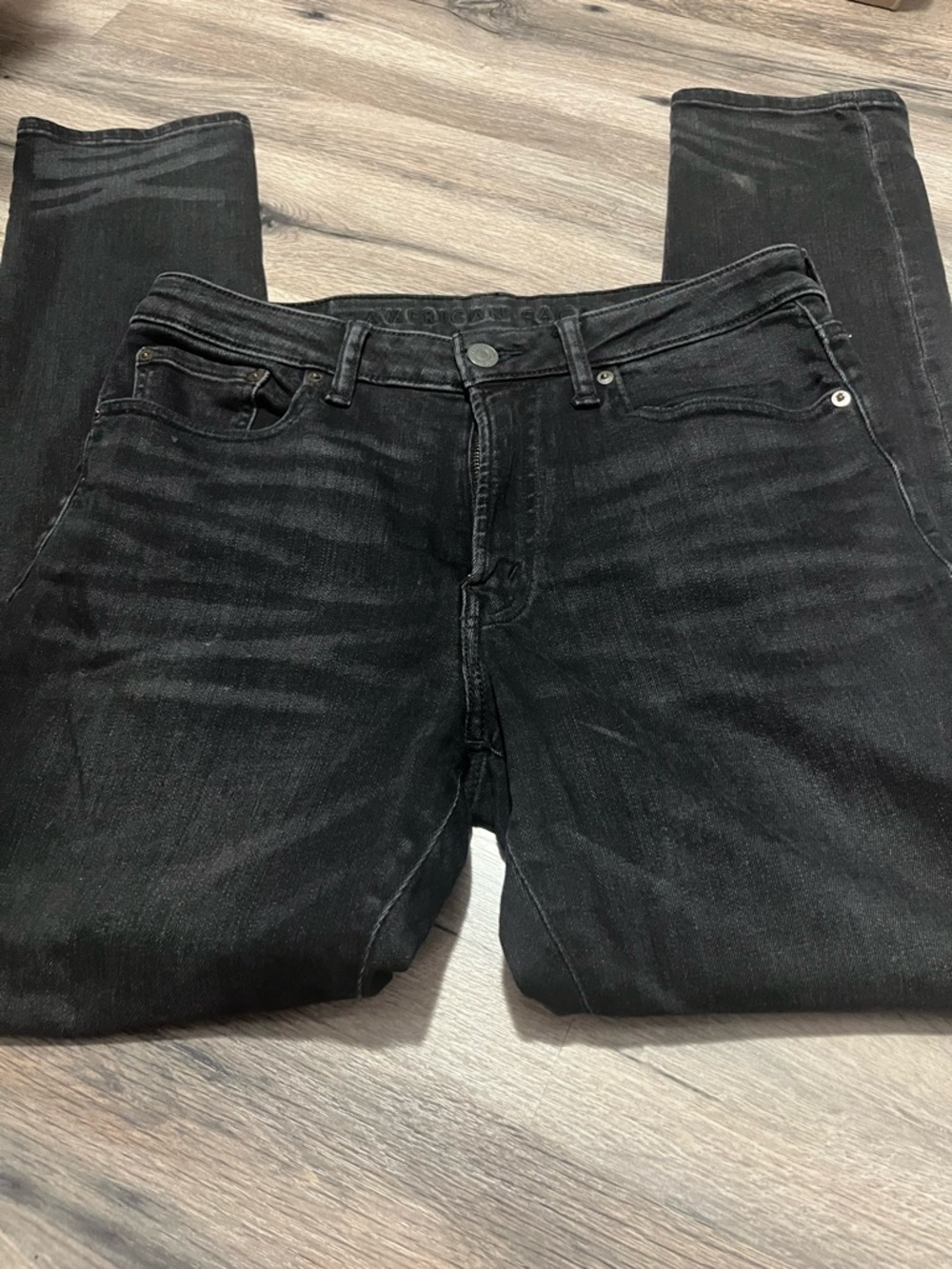 American Eagle Outfitters Men's Skinny Jeans - Black Wash 33x32